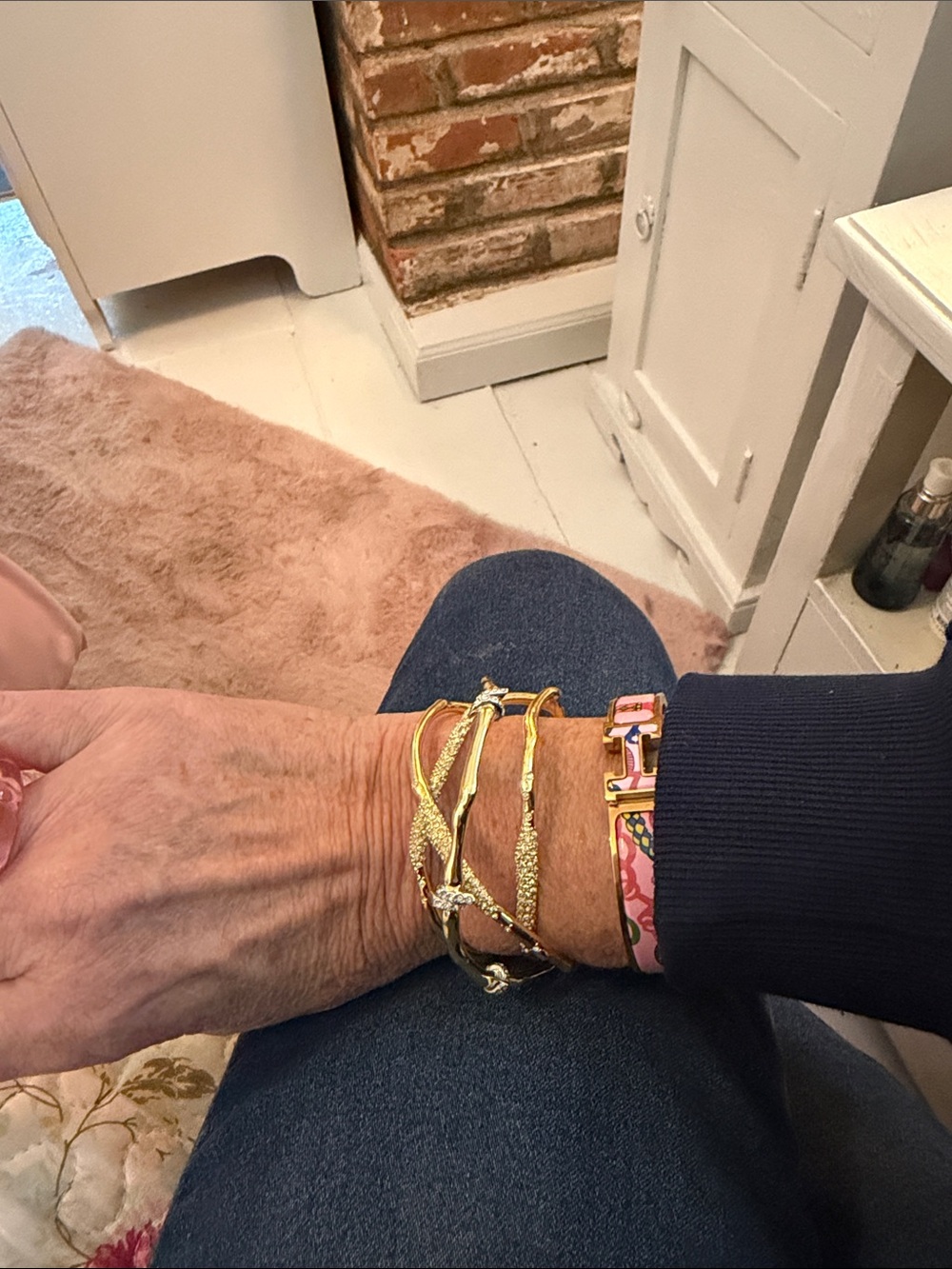 Alexis Bittar Bangle Bracelet Set - Gold Color
